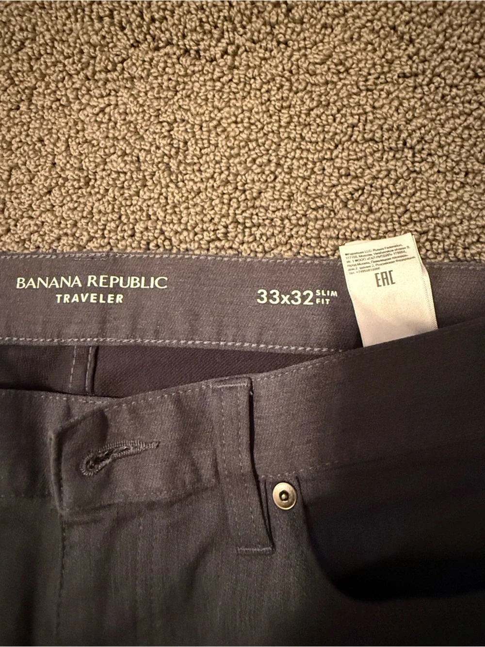 Banana Republic Men’s Dark Grey Straight-Leg Jeans Slim Fit 32x32